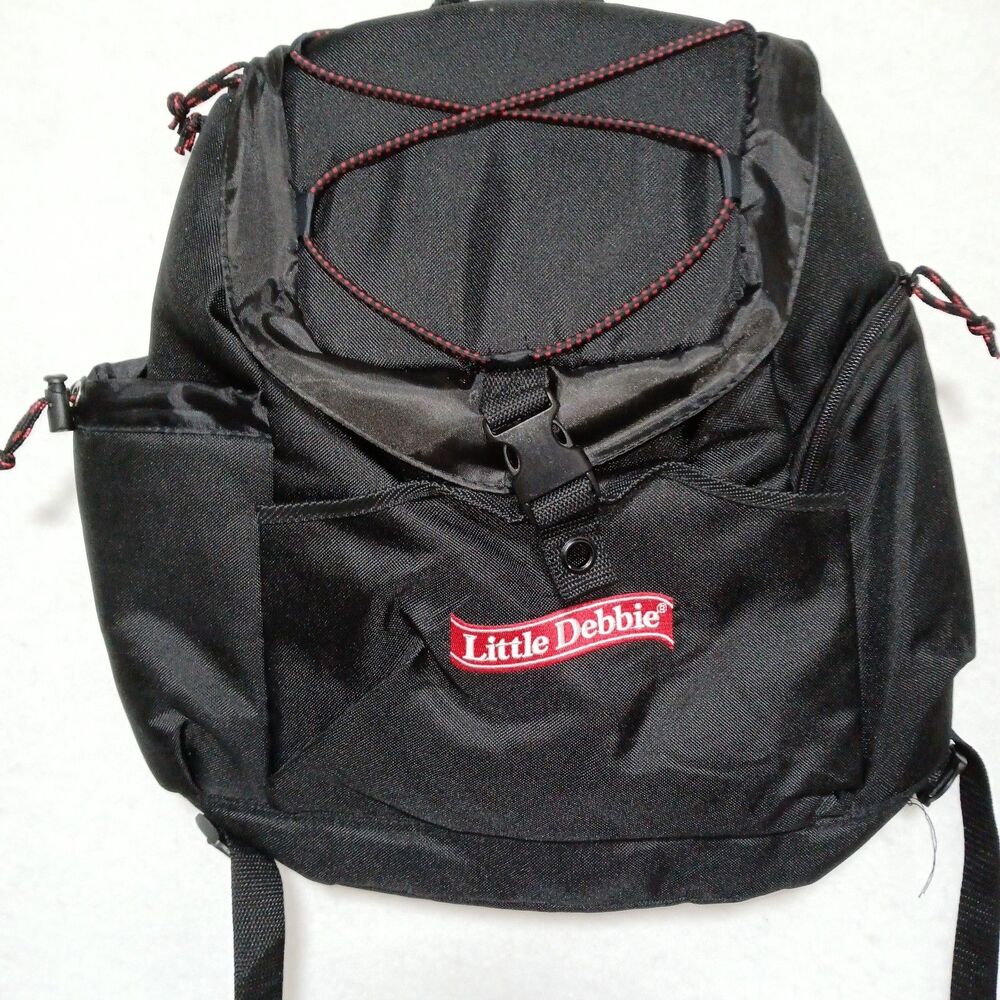 Little Debbie Insulated Backpack Black Logo Zippered Pockets New Without Tags